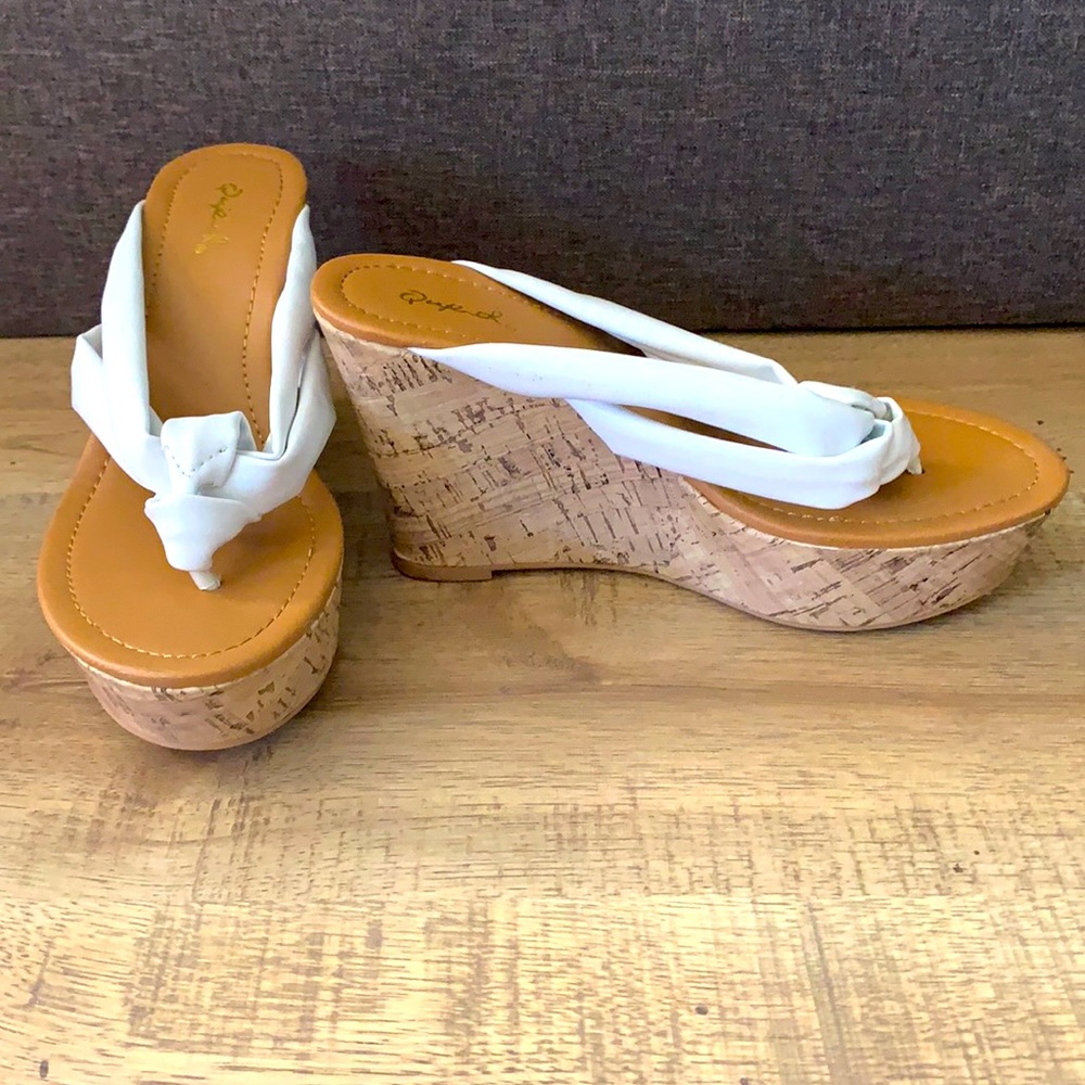 Cork high heel sandals